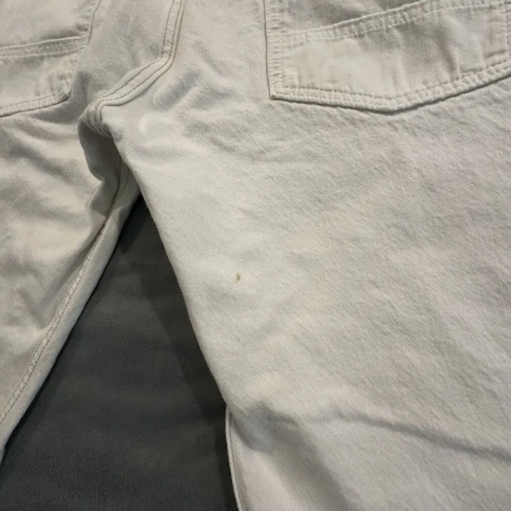 Levis Jeans Mens 34x32 Altered 502 Carpenter Double Knee Work Pants White Denim